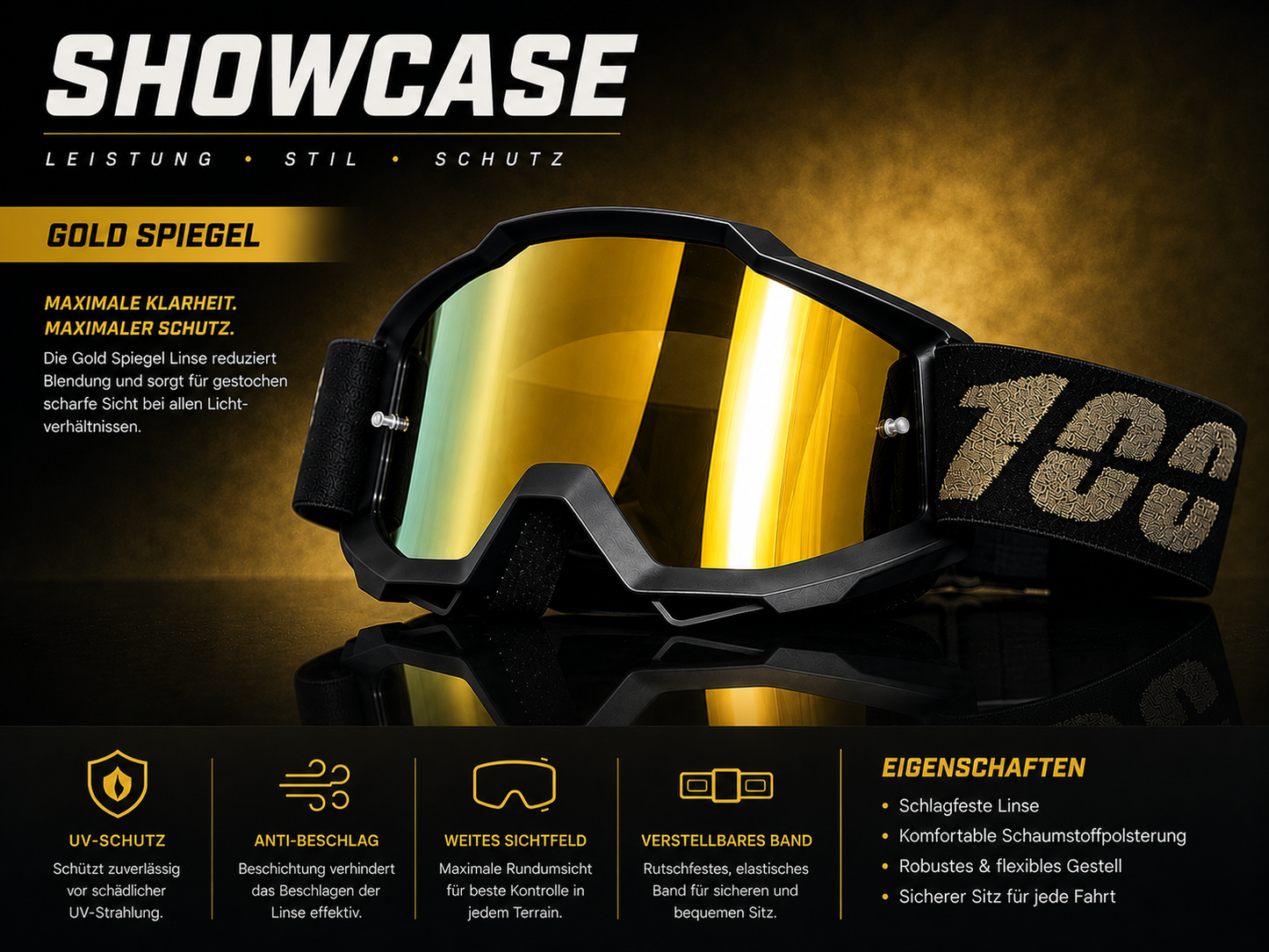 Nexride Goggle 2nd  Edition | Gold